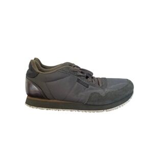 Woden Denmark Nora III Khaki Dark Olive Green Gray Suede Recycle Sneakers sz 8